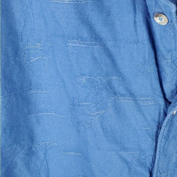 Columbia River Lodge Blue Button Up Short Sleeve Shirt - Picture 3 of 5